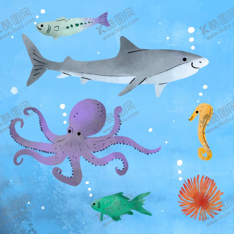 编号：28385712071658198485【酷图网】源文件下载-海洋生物合集