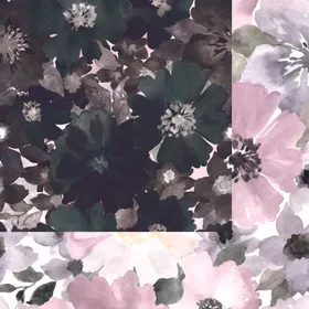 数码印花手绘画抽象花卉水彩花涂料时尚几何背景