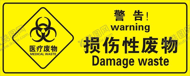 编号：78156210072244320218【酷图网】源文件下载-医疗损伤性废物警示牌