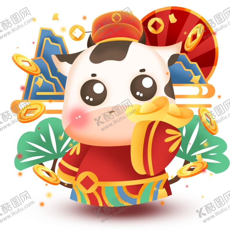 编号：93626307021009272163【酷图网】源文件下载-2021金牛送福牛年