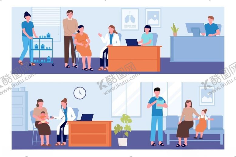 编号：17739909272050368153【酷图网】源文件下载-病人看病插画