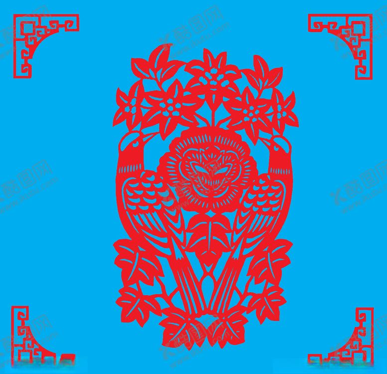 编号：73669509282057051466【酷图网】源文件下载-花鸟剪纸