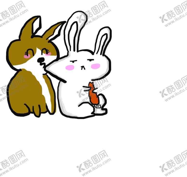 编号：36792607131016435839【酷图网】源文件下载-插画兔子吃萝卜