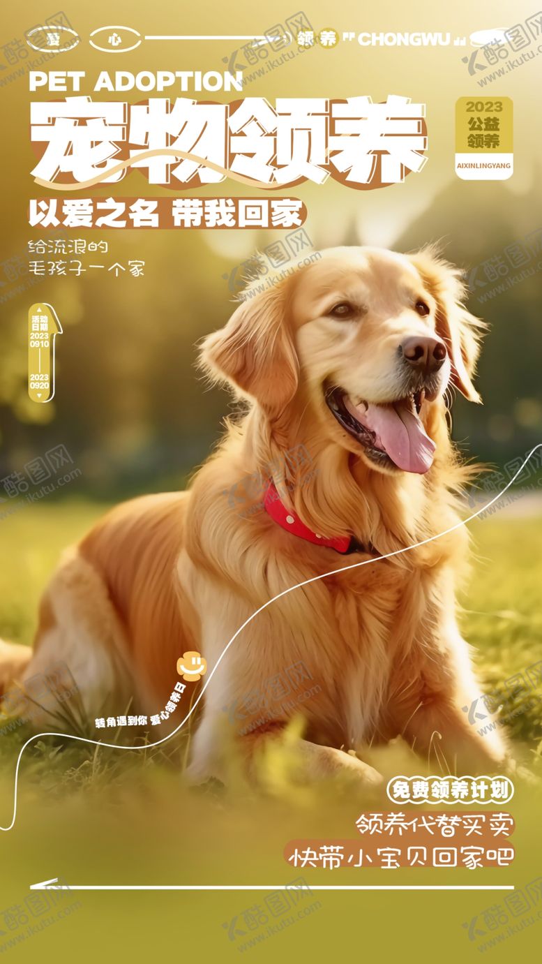编号：75378001260314369923【酷图网】源文件下载-宠物领养海报