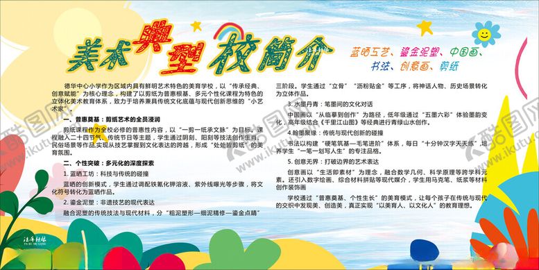 编号：99662806270052545535【酷图网】源文件下载-美术教室简介展板