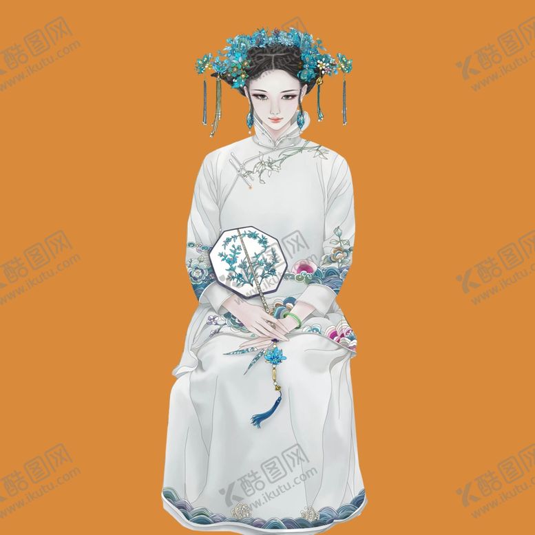 编号：20886103020018447171【酷图网】源文件下载-手绘清朝美女