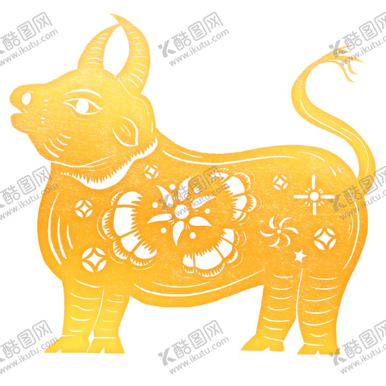 编号：11612005122214308947【酷图网】源文件下载-牛年剪纸