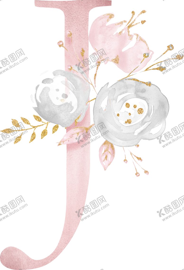 编号：87945409100116265951【酷图网】源文件下载-金粉鲜花字母数字素材