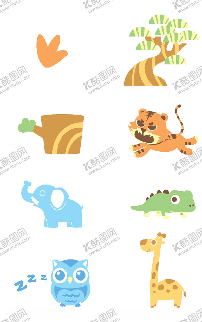 编号：28730607050007082207【酷图网】源文件下载-丛林可爱小动物