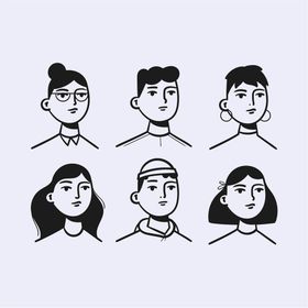 卡通人物头像简约简笔画男生女生可爱