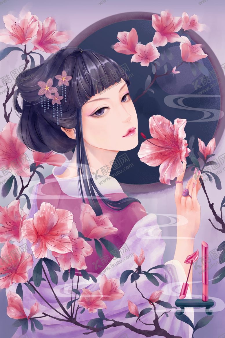 编号：69293704031455107161【酷图网】源文件下载-古风佳人赏繁花