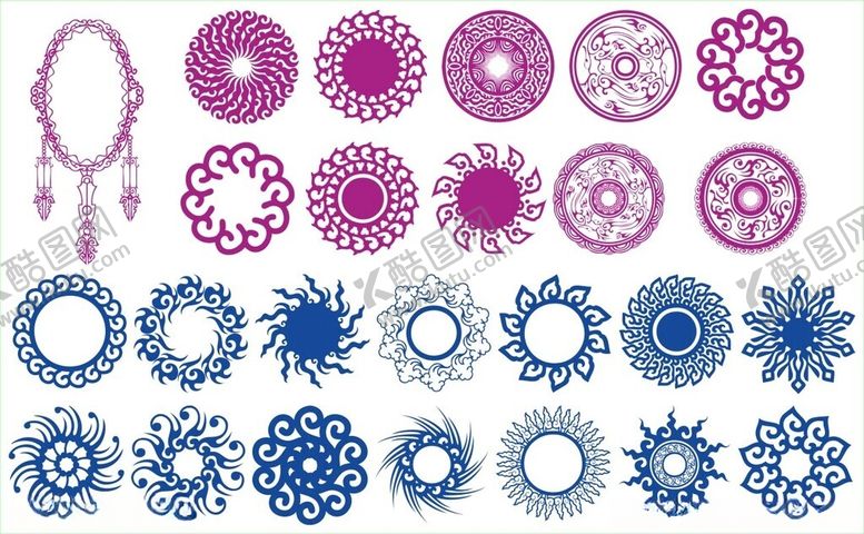 编号：47317411020452385866【酷图网】源文件下载-圆形花边圆形边框花边花纹