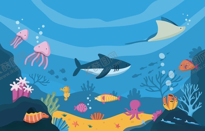 编号：13627011171504306093【酷图网】源文件下载-海底世界奇幻生物景象
