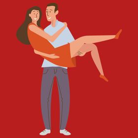 手绘情侣恋人卡通爱男女