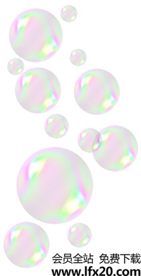 气泡蓝色水泡彩色透明泡泡