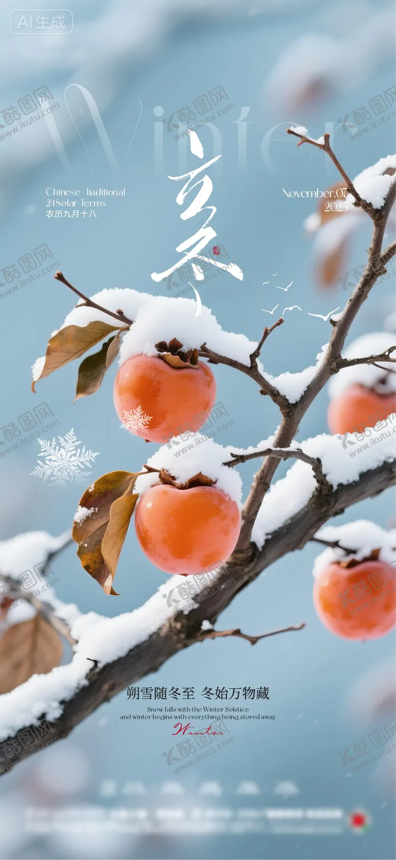 编号：10496911050119394875【酷图网】源文件下载-立冬大雪节气海报