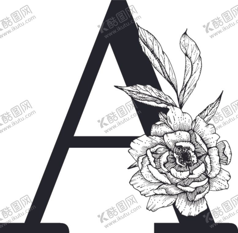 编号：21277509101638397860【酷图网】源文件下载-花卉装饰字母字母A