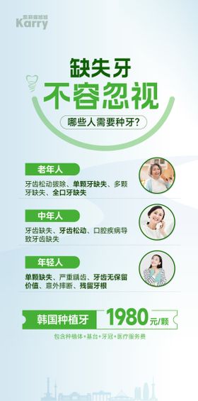 医美口腔那些人需要种牙科普海报