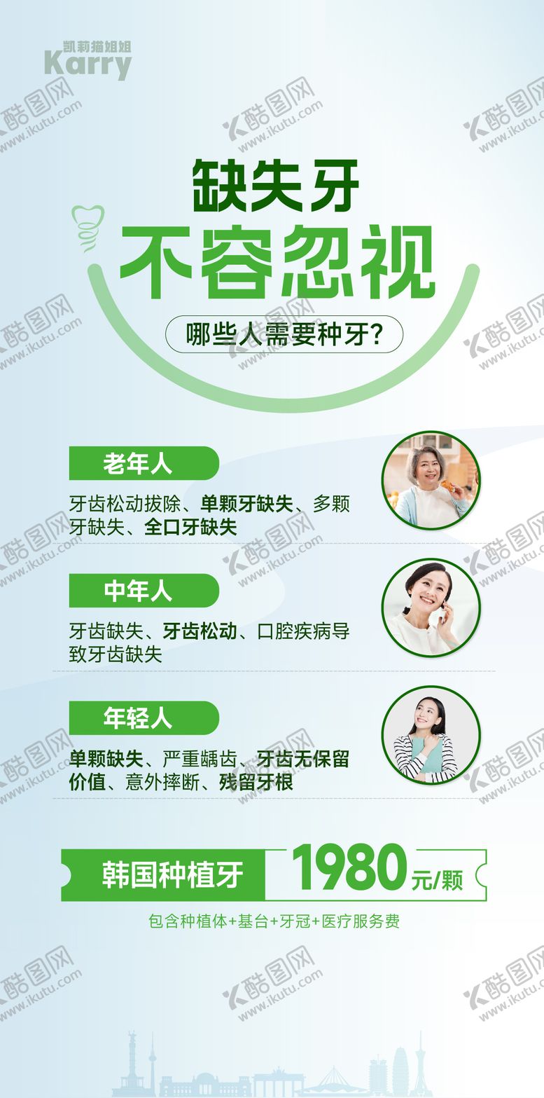 编号：82463106231545131312【酷图网】源文件下载-医美口腔那些人需要种牙科普海报