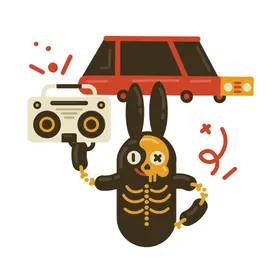 卡通动物手绘插画设计矢量