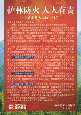 森林防火护林海报防火宣传单