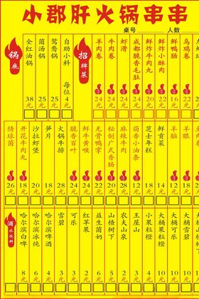 串串菜单