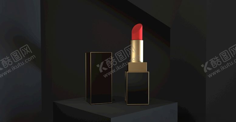 编号：47602710121022441991【酷图网】源文件下载-C4D黑色口红场景