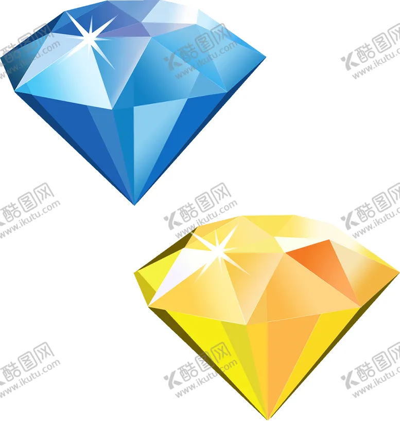 编号：61164807132213175632【酷图网】源文件下载-手绘钻石宝石水晶珠宝免扣素材
