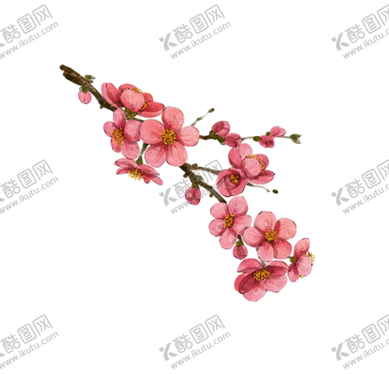 编号：11794602130129308206【酷图网】源文件下载- 手绘粉色桃花免扣素材图片
