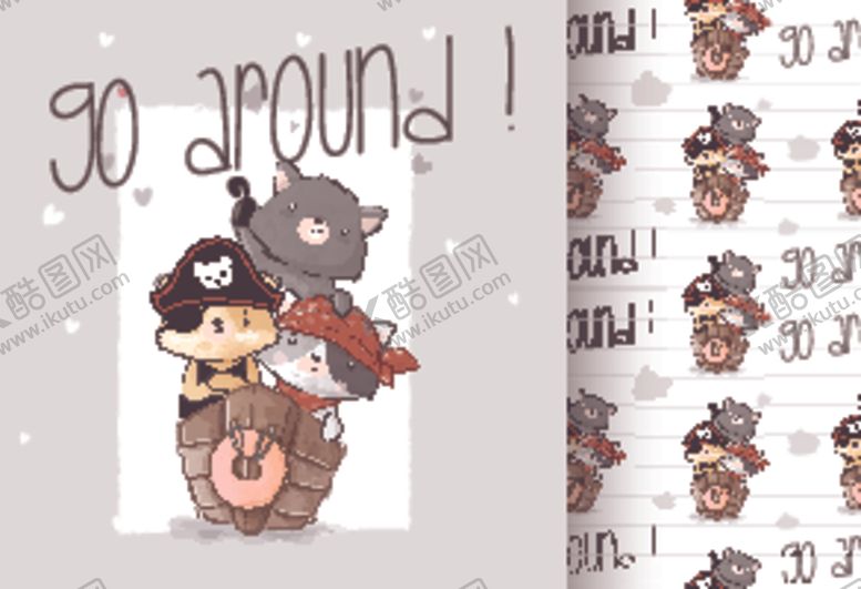 编号：55427809280952252108【酷图网】源文件下载-卡通动物印花