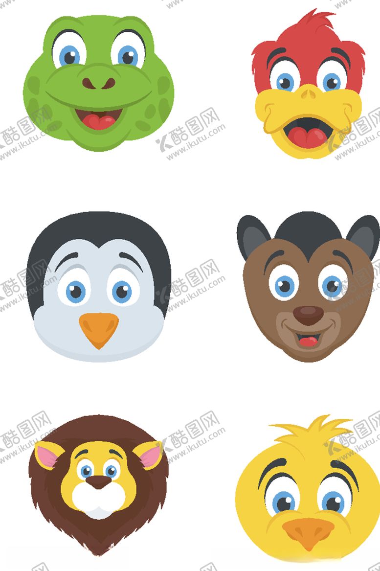 编号：80104009200412167072【酷图网】源文件下载-动物头像图标