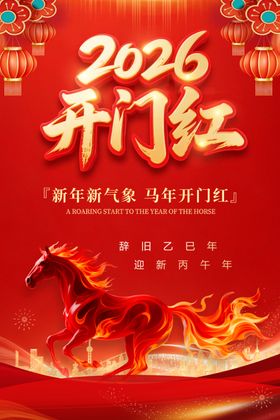 2026年开门红喜庆海报