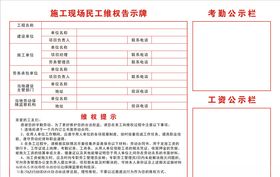 施工现场民工维权告示牌