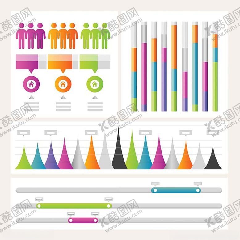 编号：34839111201524019686【酷图网】源文件下载-多彩数据图表元素集合