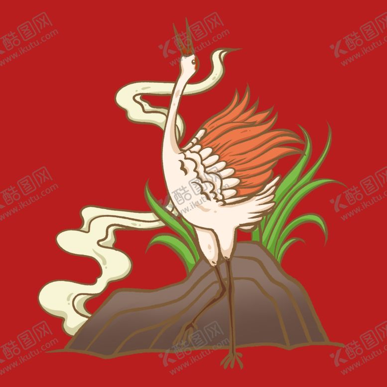编号：52798202190634475316【酷图网】源文件下载-手绘卡通仙鹤