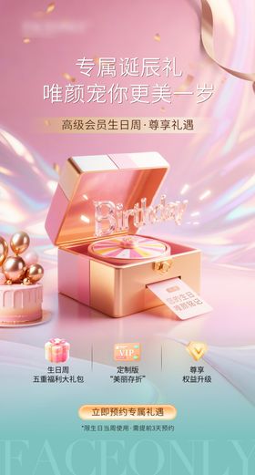 医美会员生日活动福利海报