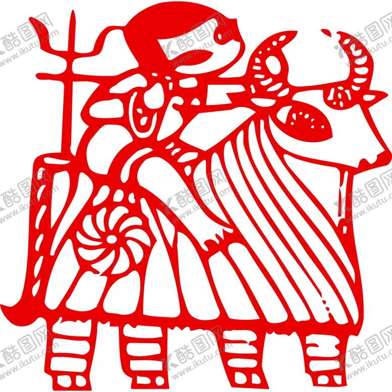 编号：67630704231118246304【酷图网】源文件下载-生肖牛剪纸