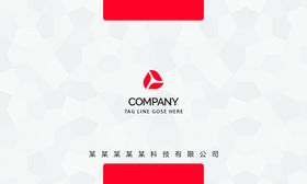 红色简约名片