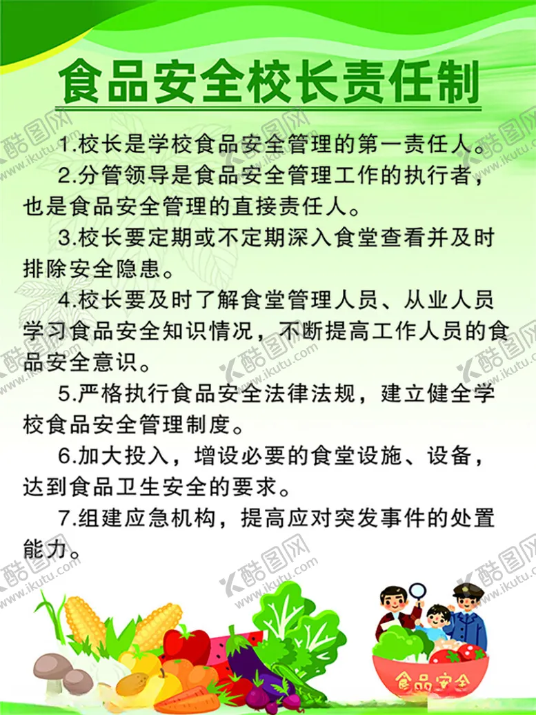 编号：90109001290913466772【酷图网】源文件下载-食品安全校长责任制