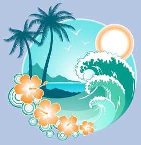 海滩浪花