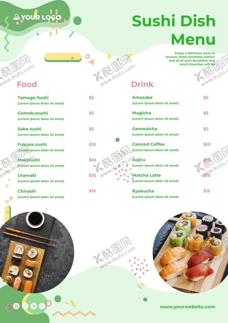 编号：55041009270739425983【酷图网】源文件下载-日本寿司价格表模板设计