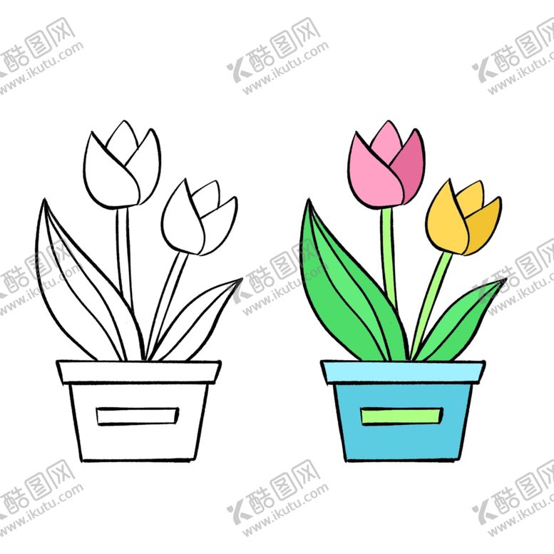 编号：74016105110759046958【酷图网】源文件下载-郁金香简笔画