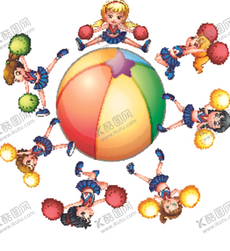 编号：27350510221007158344【酷图网】源文件下载-卡通啦啦队员