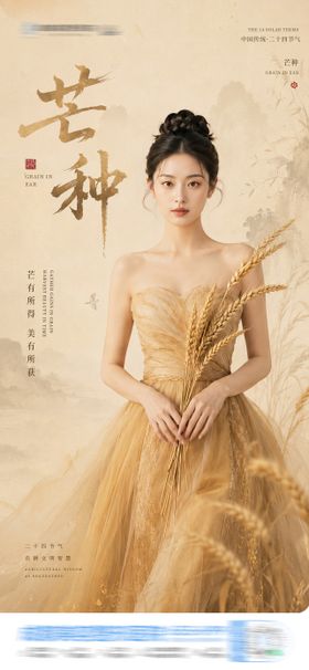 中国二十四节气中国风芒种创意海报