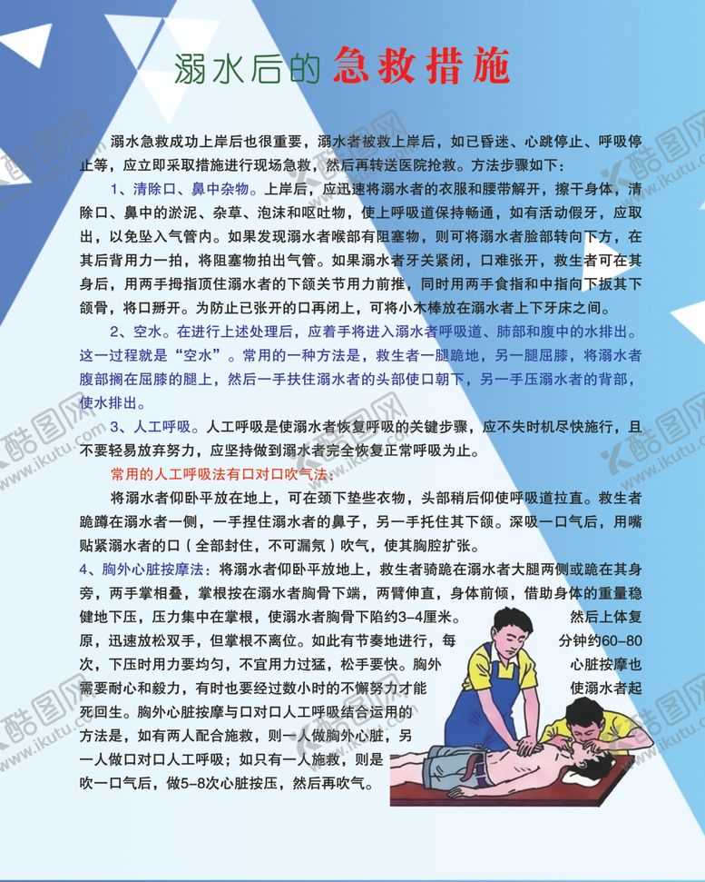 编号：48828405112137475397【酷图网】源文件下载-溺水后的急救措施