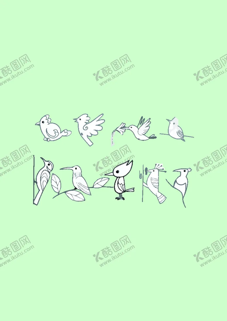 编号：99120110301451462840【酷图网】源文件下载-简笔画鸟