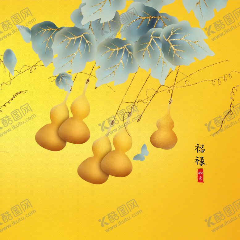 编号：43351212100948267572【酷图网】源文件下载-中式山水五福临门装饰画