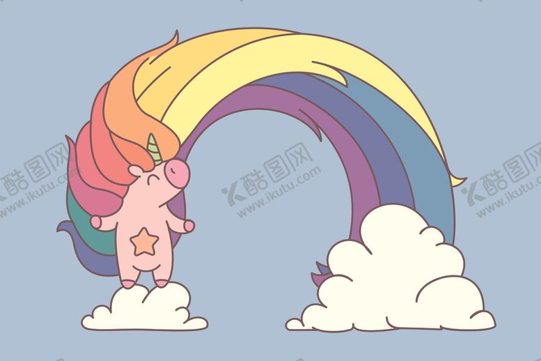 编号：64846409202235277098【酷图网】源文件下载-独角兽主题卡通插画