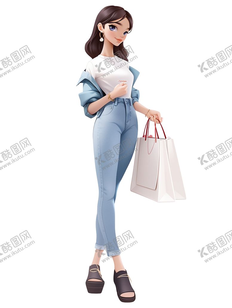 编号：11954002040107482588【酷图网】源文件下载-电商购物女孩