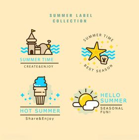 夏日海滨元素图标集合